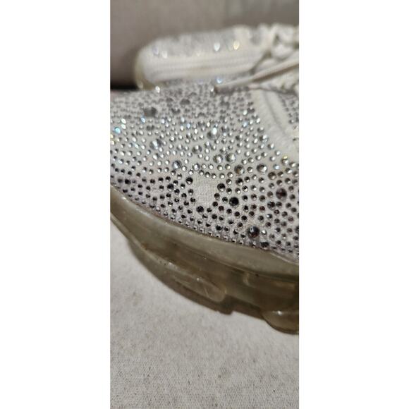 Steve Madden Womens Maxima-R White Bling Rhinestones Concert Sneaker Shoe Sz 12 - Picture 14 of 15